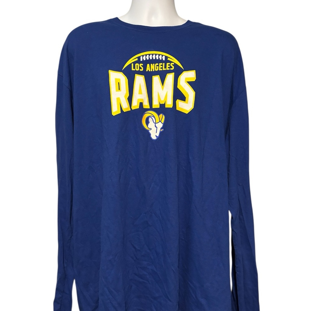 NFL Team Apparel Men’s  Los Angeles Rams Blue Long Sleeve Tee 3XL